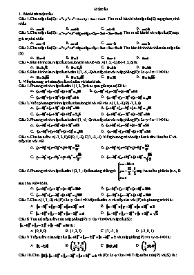 Toán 12 - Bài ôn tập Mặt cầu